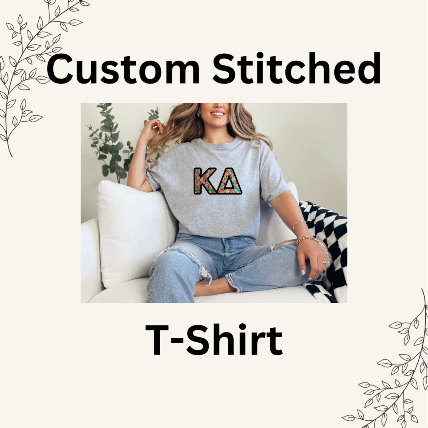 *Custom Stitched-Tshirt 2 letter