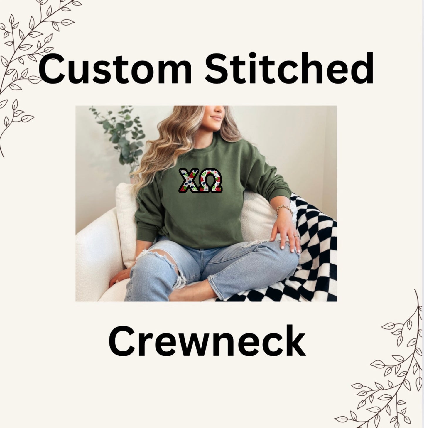 *Custom Stitched-Crewneck 2 Letter