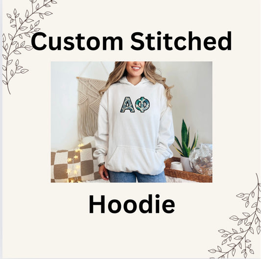 *Custom Stitched-Hoodie 2 Letter