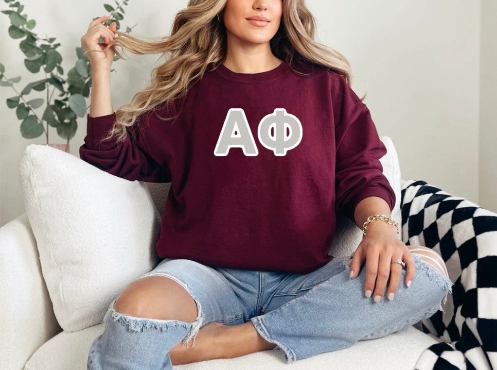 Alpha Phi Stitched Crewneck