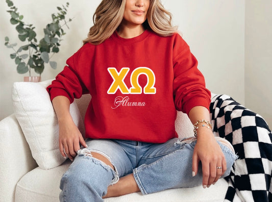 Chi Omega Alumna Stitched Crewneck