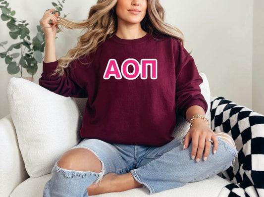 AOPI Stitched Crewneck